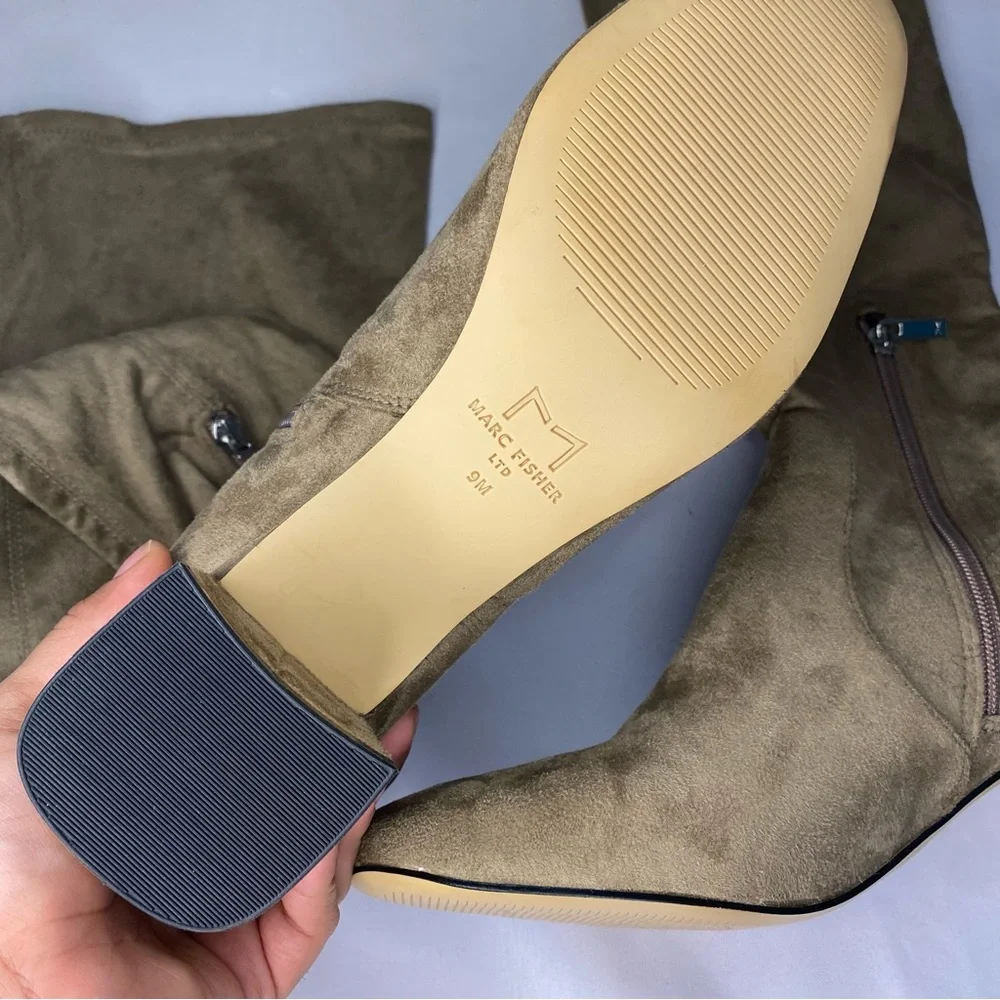 Marc Fisher LTD Charlote Suede Over Knee Boot Tan Size 9